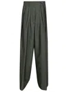 Dries Van Noten High Waist Wide Leg Trousers With Button Detail In Black
