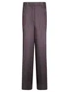 Dries Van Noten High-waisted Wide Leg Trousers With Vertical Stripes In Brown