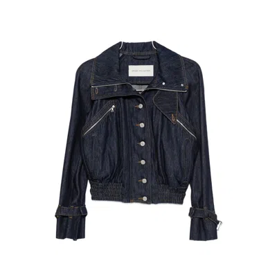 Dries Van Noten High-neck Elasticated-hem Denim Jacket