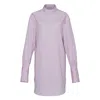 Dries Van Noten Highneck Grid Check Long Shirt In Pink