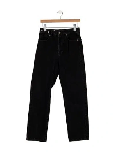 Pre-owned Dries Van Noten High-rise Straight Leg Jeans In Black