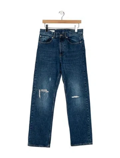 Pre-owned Dries Van Noten High-rise Straight Leg Jeans In Blue