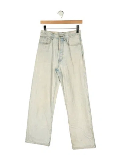 Pre-owned Dries Van Noten High-rise Straight Leg Jeans In Blue