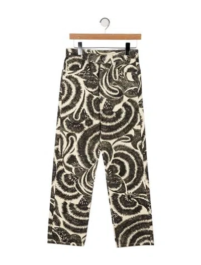 Pre-owned Dries Van Noten High-rise Straight Leg Jeans In Neutral