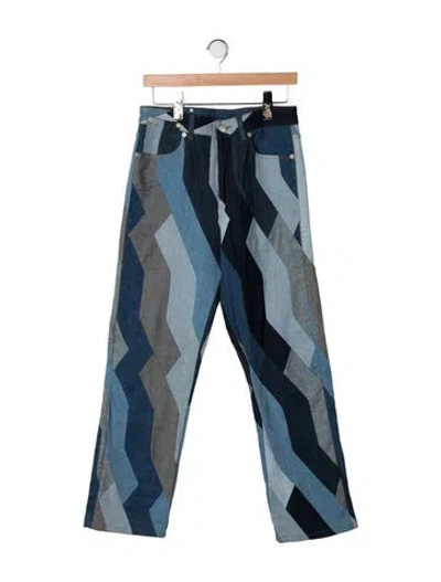 Pre-owned Dries Van Noten High-rise Straight Leg Jeans W/ Tags In Blue
