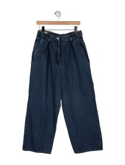 Pre-owned Dries Van Noten High-rise Wide Leg Jeans In Blue