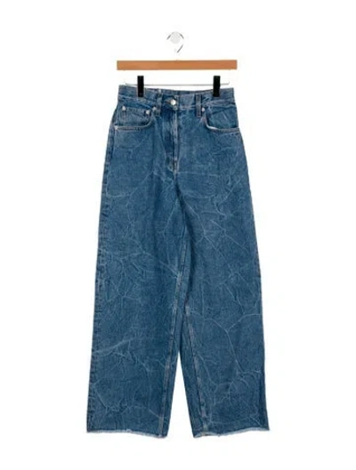 Pre-owned Dries Van Noten High-rise Wide Leg Jeans In Blue