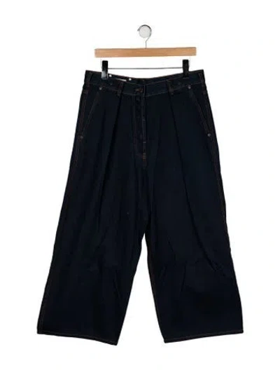 Pre-owned Dries Van Noten High-rise Wide Leg Jeans In Blue