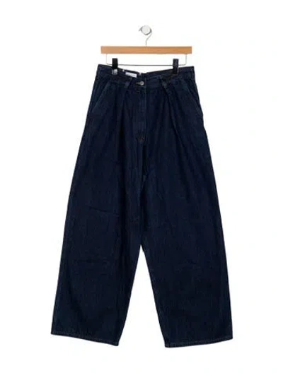 Pre-owned Dries Van Noten High-rise Wide Leg Jeans In Blue