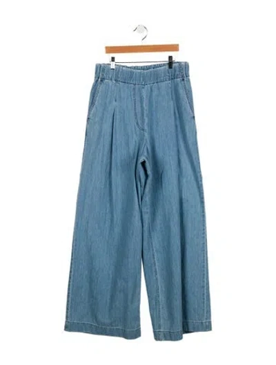Pre-owned Dries Van Noten High-rise Wide Leg Jeans In Blue