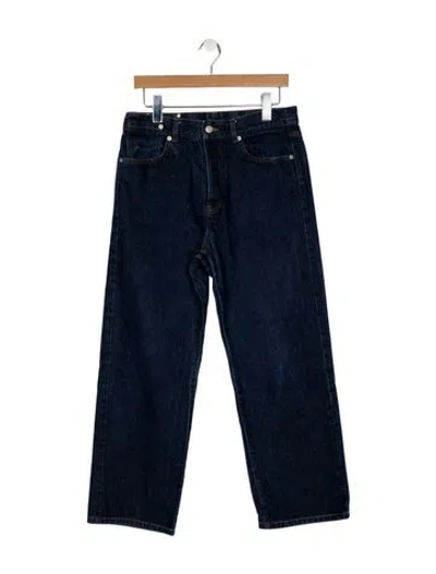 Pre-owned Dries Van Noten High-rise Wide Leg Jeans In Blue