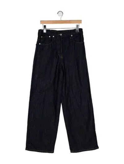 Pre-owned Dries Van Noten High-rise Wide Leg Jeans In Blue