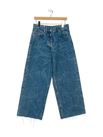 Pre-owned Dries Van Noten High-rise Wide Leg Jeans In Blue