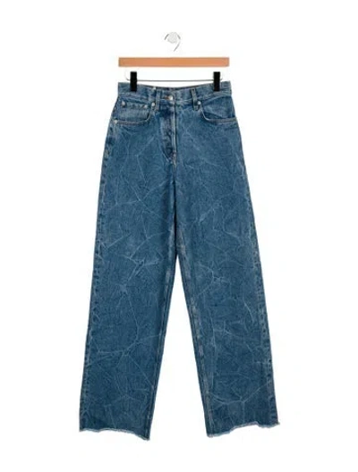 Pre-owned Dries Van Noten High-rise Wide Leg Jeans In Blue