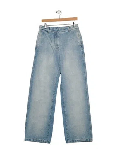 Pre-owned Dries Van Noten High-rise Wide Leg Jeans In Blue