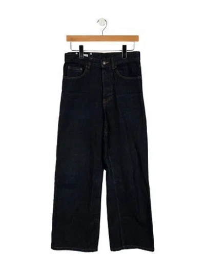 Pre-owned Dries Van Noten High-rise Wide Leg Jeans In Blue