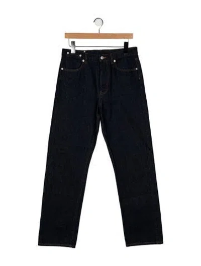 Pre-owned Dries Van Noten High-rise Wide Leg Jeans In Blue