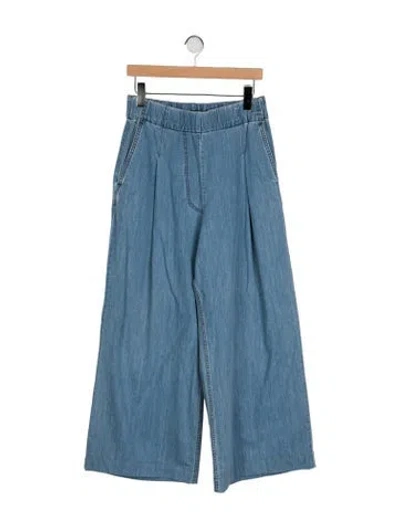 Pre-owned Dries Van Noten High-rise Wide Leg Jeans In Blue