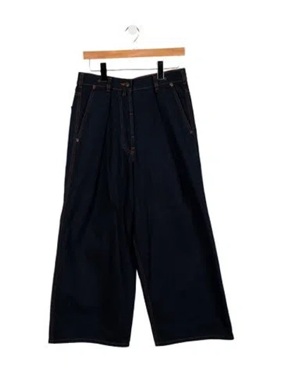 Pre-owned Dries Van Noten High-rise Wide Leg Jeans In Blue