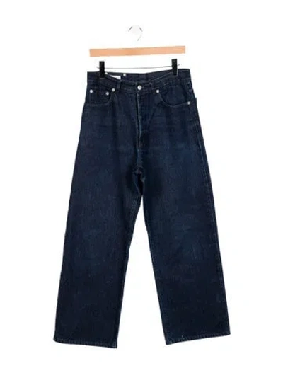 Pre-owned Dries Van Noten High-rise Wide Leg Jeans In Blue