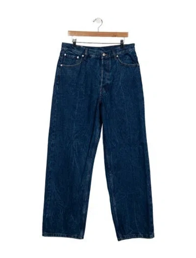Pre-owned Dries Van Noten High-rise Wide Leg Jeans In Blue