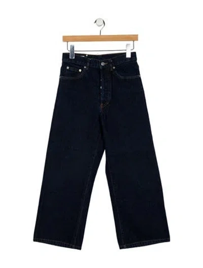 Pre-owned Dries Van Noten High-rise Wide Leg Jeans In Blue