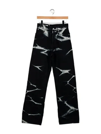 Pre-owned Dries Van Noten High-rise Wide Leg Jeans In Blue