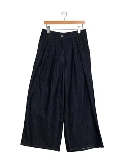 Pre-owned Dries Van Noten High-rise Wide Leg Jeans In Blue