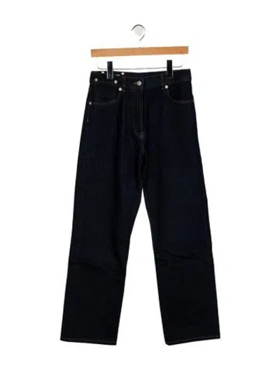 Pre-owned Dries Van Noten High-rise Wide Leg Jeans In Blue