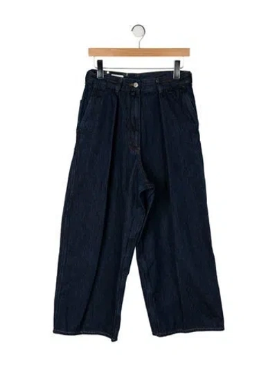 Pre-owned Dries Van Noten High-rise Wide Leg Jeans In Blue