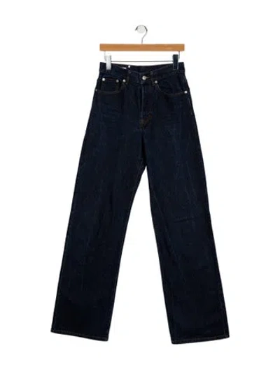 Pre-owned Dries Van Noten High-rise Wide Leg Jeans In Blue