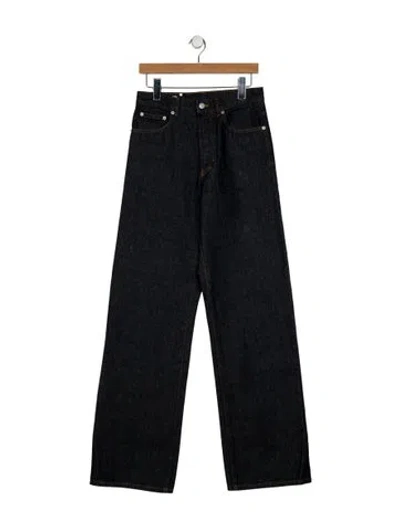 Pre-owned Dries Van Noten High-rise Wide Leg Jeans In Blue