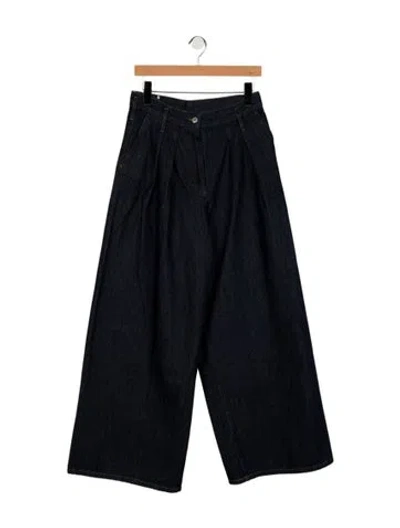 Pre-owned Dries Van Noten High-rise Wide Leg Jeans In Blue