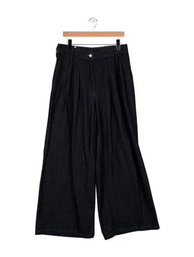 Pre-owned Dries Van Noten High-rise Wide Leg Jeans In Blue