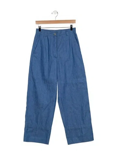 Pre-owned Dries Van Noten High-rise Wide Leg Jeans In Blue