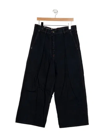 Pre-owned Dries Van Noten High-rise Wide Leg Jeans In Blue
