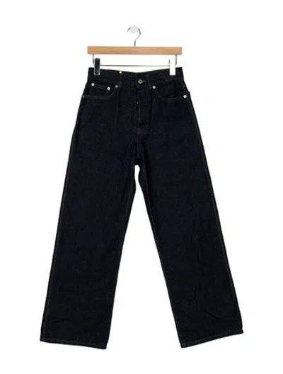 Pre-owned Dries Van Noten High-rise Wide Leg Jeans In Blue