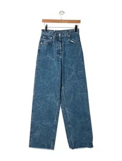 Pre-owned Dries Van Noten High-rise Wide Leg Jeans In Blue