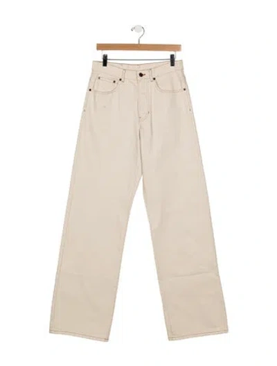 Pre-owned Dries Van Noten High-rise Wide Leg Jeans In Brown/neutrals