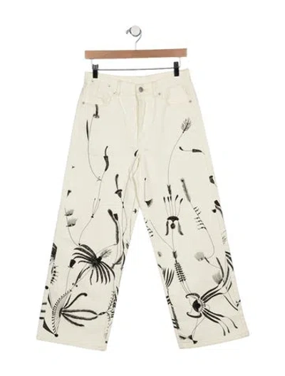Pre-owned Dries Van Noten High-rise Wide Leg Jeans In Green