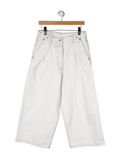 Pre-owned Dries Van Noten High-rise Wide Leg Jeans In Neutral