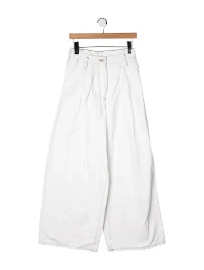 Pre-owned Dries Van Noten High-rise Wide Leg Jeans In Neutrals