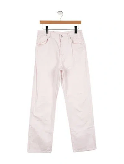Pre-owned Dries Van Noten High-rise Wide Leg Jeans In Pink