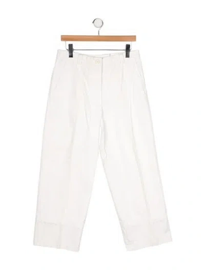 Pre-owned Dries Van Noten High-rise Wide Leg Jeans In White
