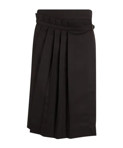 Dries Van Noten High-waist Pleated Skirt In Brown