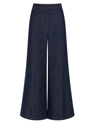 Dries Van Noten High-waisted Denim Wide-leg Trousers In Blue