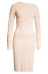 Dries Van Noten Draped Stretch-mesh Top In Blush