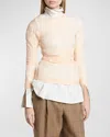 Dries Van Noten Hoan Sheer Ruched Top In Blush