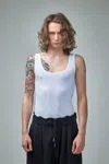 Dries Van Noten White Ribbed Tank Top In White