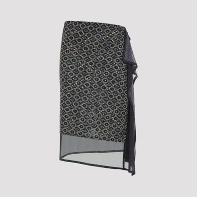 Dries Van Noten Asymmetric Skirt Featuring Geometric Design In Gray